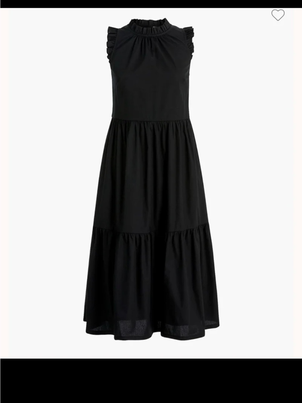 J.Crew Tiered ruffle-sleeve cotton poplin dress in Black size Large - Picture 3 of 12